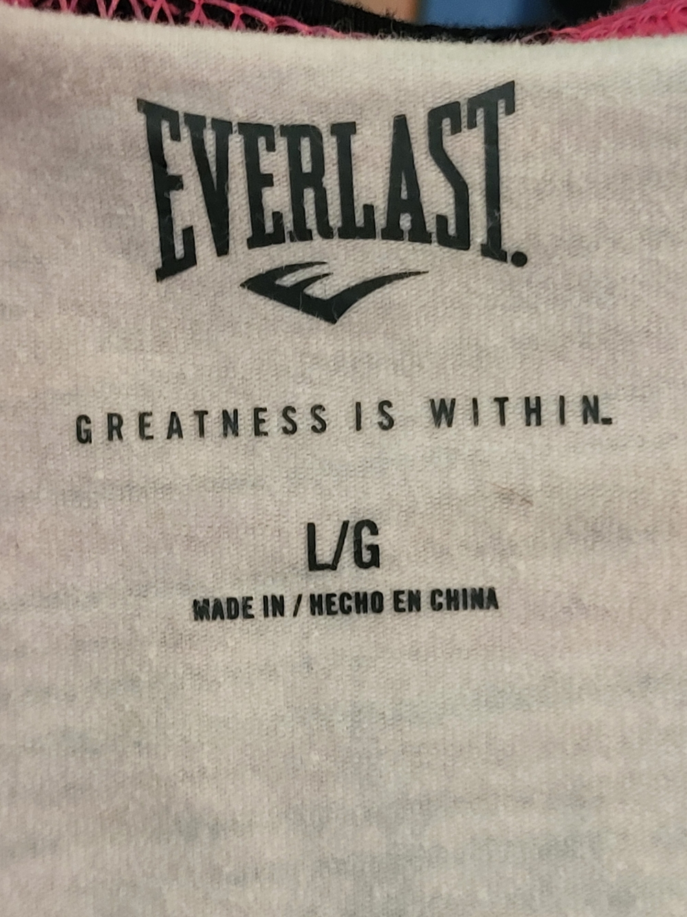 Everlast Black Racerback Tank with Pink Sports Bra Insert - Size L - Picture 3 of 4